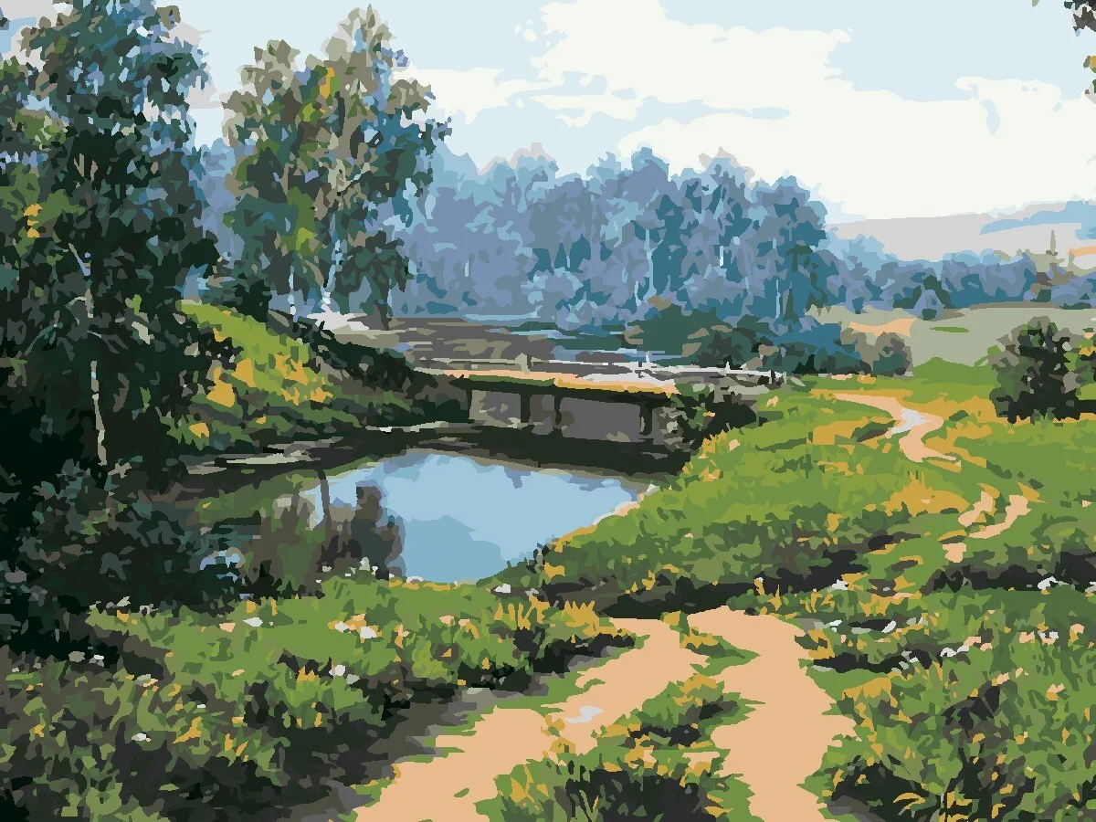 Картина по номерам Hobruk &quotРодные просторы&quot на холсте подрамнике 40х50 раскраска