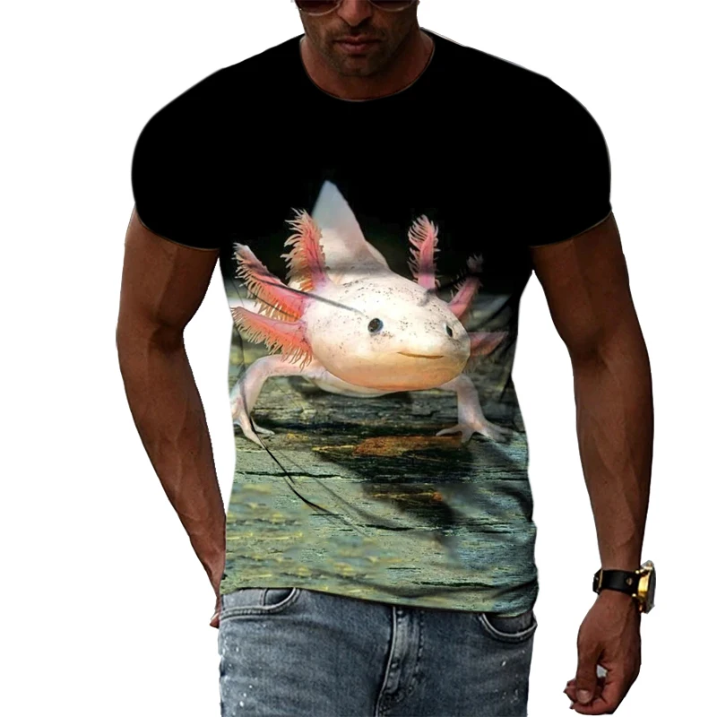 Футболка мужская летняя с 3D-графикой животного модная повседневная