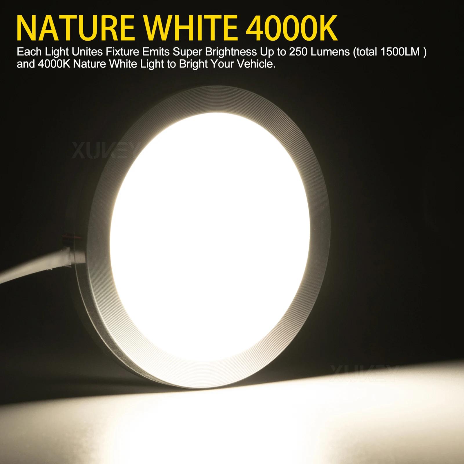 6x круглых 60 мм 2 4 дюйма внутреннее освещение для автофургона белого цвета 4000 К с