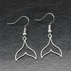 Модные серьги ручной работы, простой дизайн, античный серебряный цвет, полые женские винтажные серьги-подвески