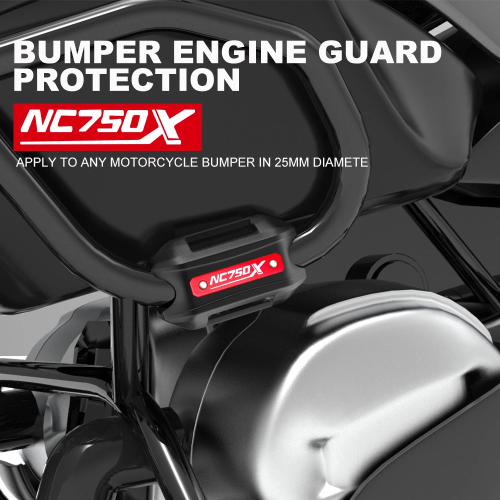 

For Honda NC750X NC750 X NC 750X 2017-2020 2021 2022 Motorcycle 25mm Crash Bar Bumper Engine Guard Protection Decorative Block