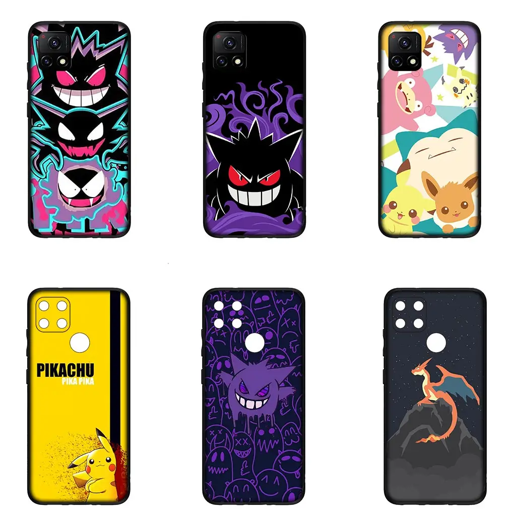 P-Pokemons GO Gengar P-Pikachus мягкий чехол для телефона Samsung Galaxy S21 S20 Fe S23 S22 Ultra S8 Plus A25 A12 A13 A21S A73