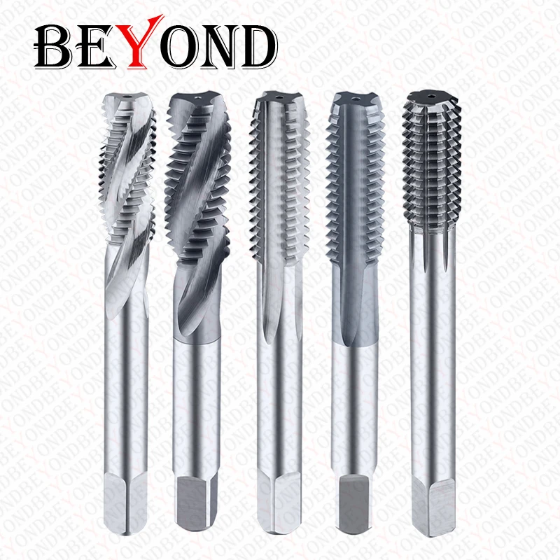 

BEYOND Spiral Tap Machine Tungsten Wire Solid Carbide Straight Groove Tapping Extrusion Taps M3 M4 M5 M6 M8 M10 M12 M14 M16 M18