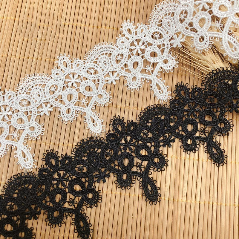 

29Yards Lace Ribbon Embroidery Decorative Dress Guipure White Black Fabric DIY Clothing Skirt Collar Sewing Accessories