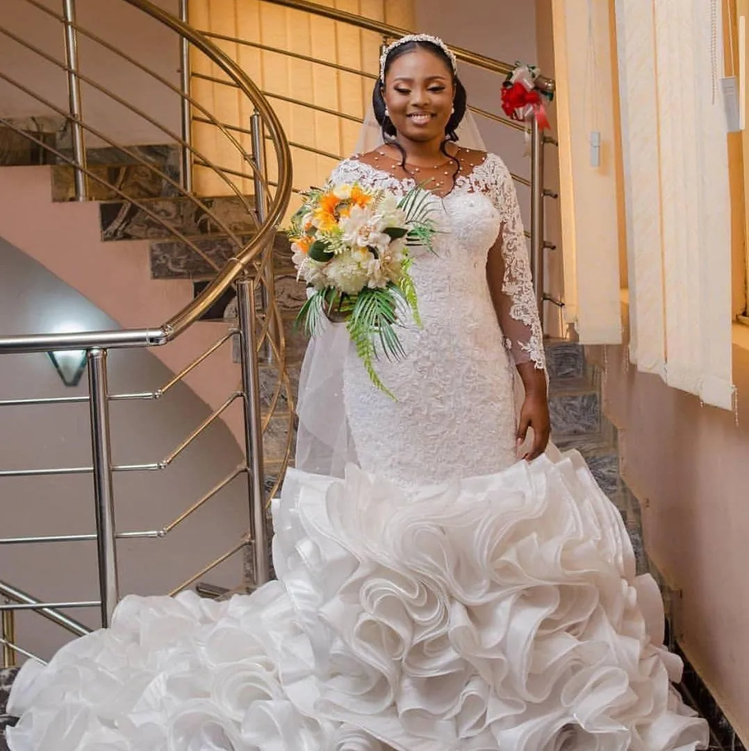 

Роскошные свадебные платья 2022, блестящее платье с длинным рукавом и вышивкой бисером, арабское дубайское платье, свадебное платье