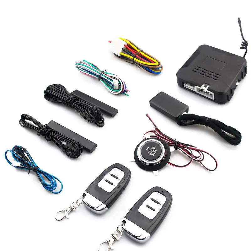 

Push To Start Ignition Kit Push Button Car Starter Remote Start Passive Keyless Entry One-Button Start Wireless Phone Control