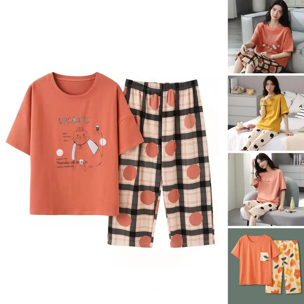 

2 шт./комплект, женские пижамные штаны с коротким рукавом