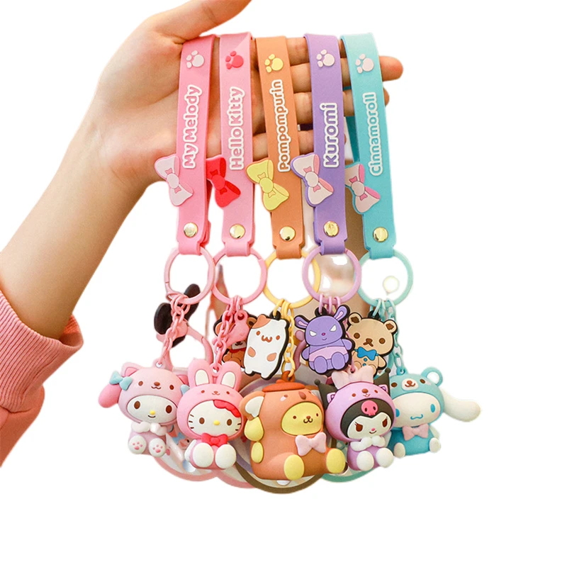 

Аниме брелок Kawaii Cinnamoroll Pom пурин животное одежда серия школьная сумка брелок фигурка праздничный подарок