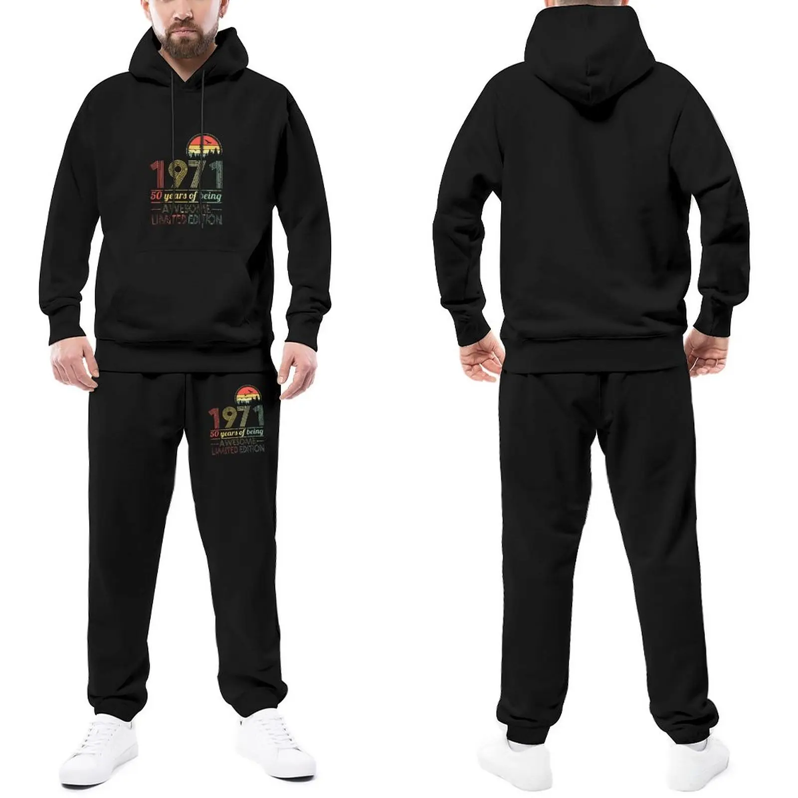 

1971 Limited Edition 50th Birthday Trapstar Tracksuits Winter Hooded Suits Retro Jogger Sportswear Gym Print Hoody Sweatpant Set