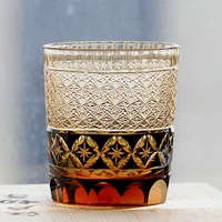 edo kiriko hand carved crystal glass whiskey glass japanese style wine glass creative gifts free shipping