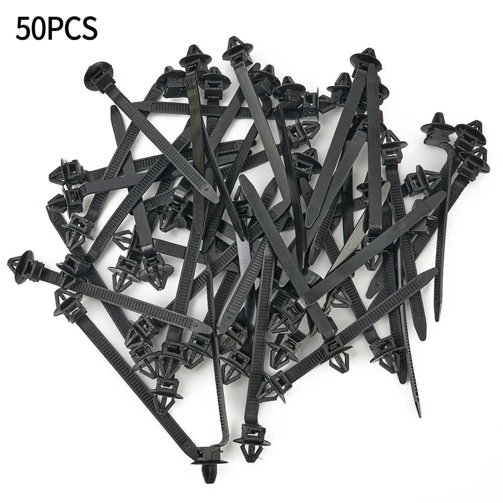 

50pcs Nylon Cable Tie Wrap Fixed Fastener Clips Car Loom Hose Clamp Fastening Zip Strap Wire Band Strap Clip Tools