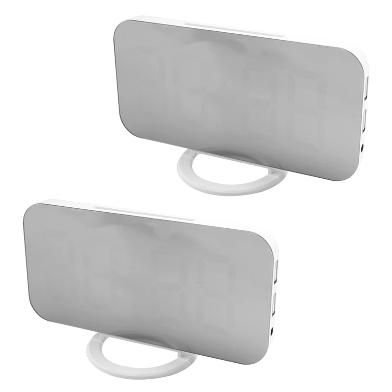 

NEW-2X Digital Alarm Clock,6 Inch Large LED Display With Dual USB Charger Ports Auto Dimmer Mode Easy Snooze Function