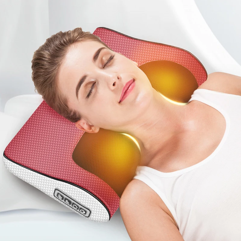 

Massage Pillow Vibrator Electric Head Shoulder Back Heating Kneading Infrared Therapy Pillow Shiatsu Neck Massager