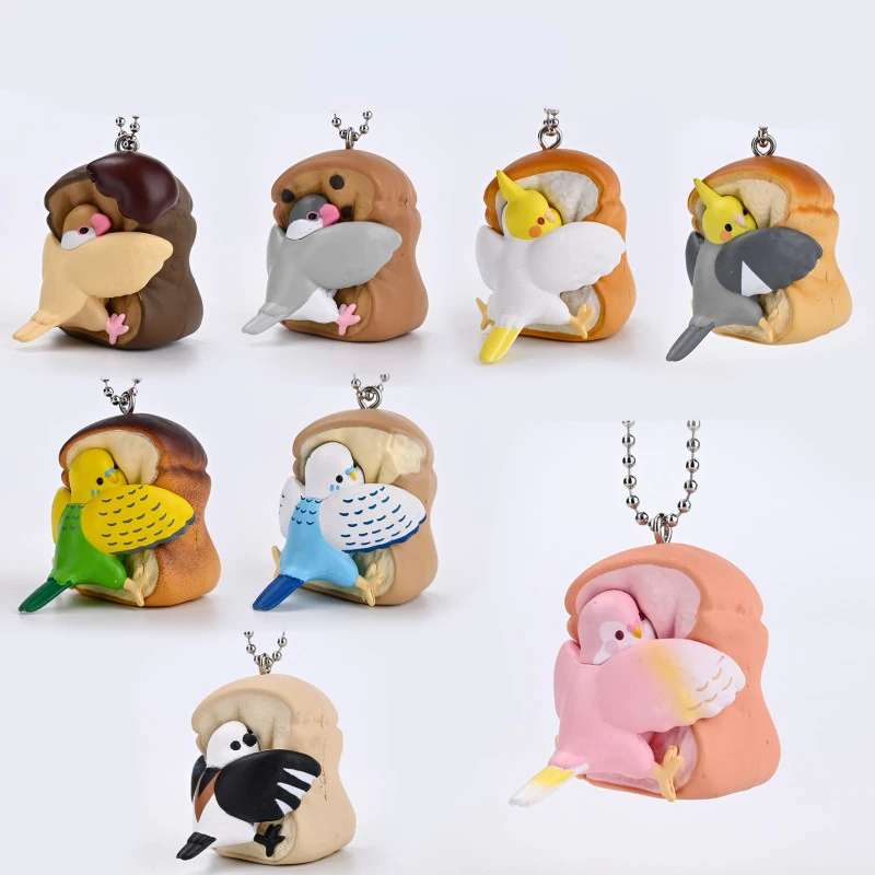 Японская фотография симпатичный кавайный хлеб тост попугай кокатил птицы 2