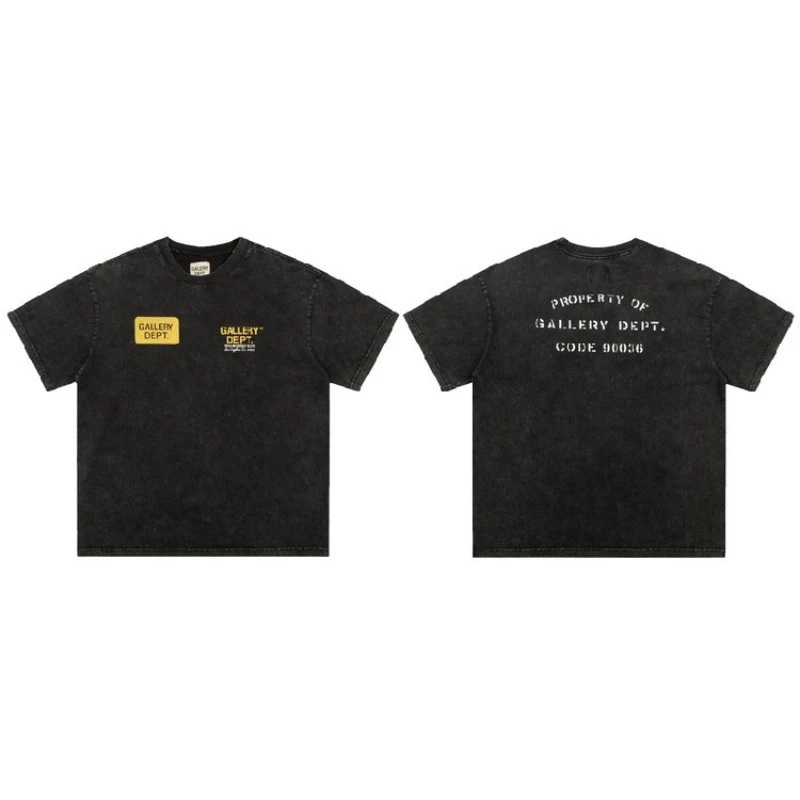 

Fashion Brand Gallery Dept High Street Distressed Washed Printed Letters Men's and Women's Casual Short-Sleeved T-shirt Wholesal