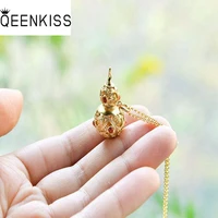 qeenkiss nc5237 fine jewelry wholesale fashion woman bride mother birthday wedding gift vintage agate calabash 24ktgold necklace