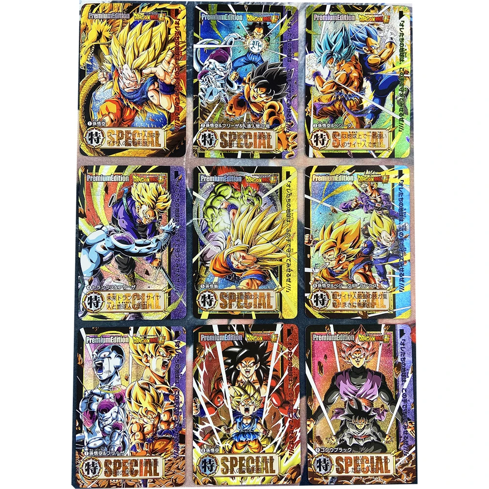 9 шт./компл. Dragon Ball Z Gt супер сайян файтинг флэш-карты Гоку Гохан Вегета игры аниме