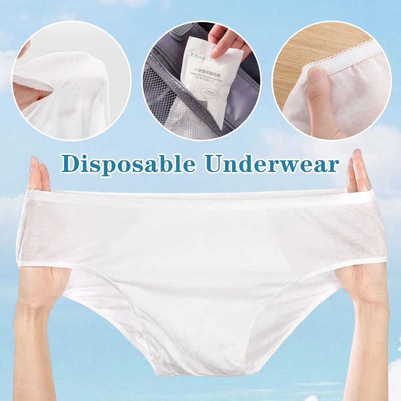 5pcs Women Disposable Underwear Sterile Wash-free Travel Panties Pregnant Prenatal Postpartum Cotton Underpants Shorts Brief