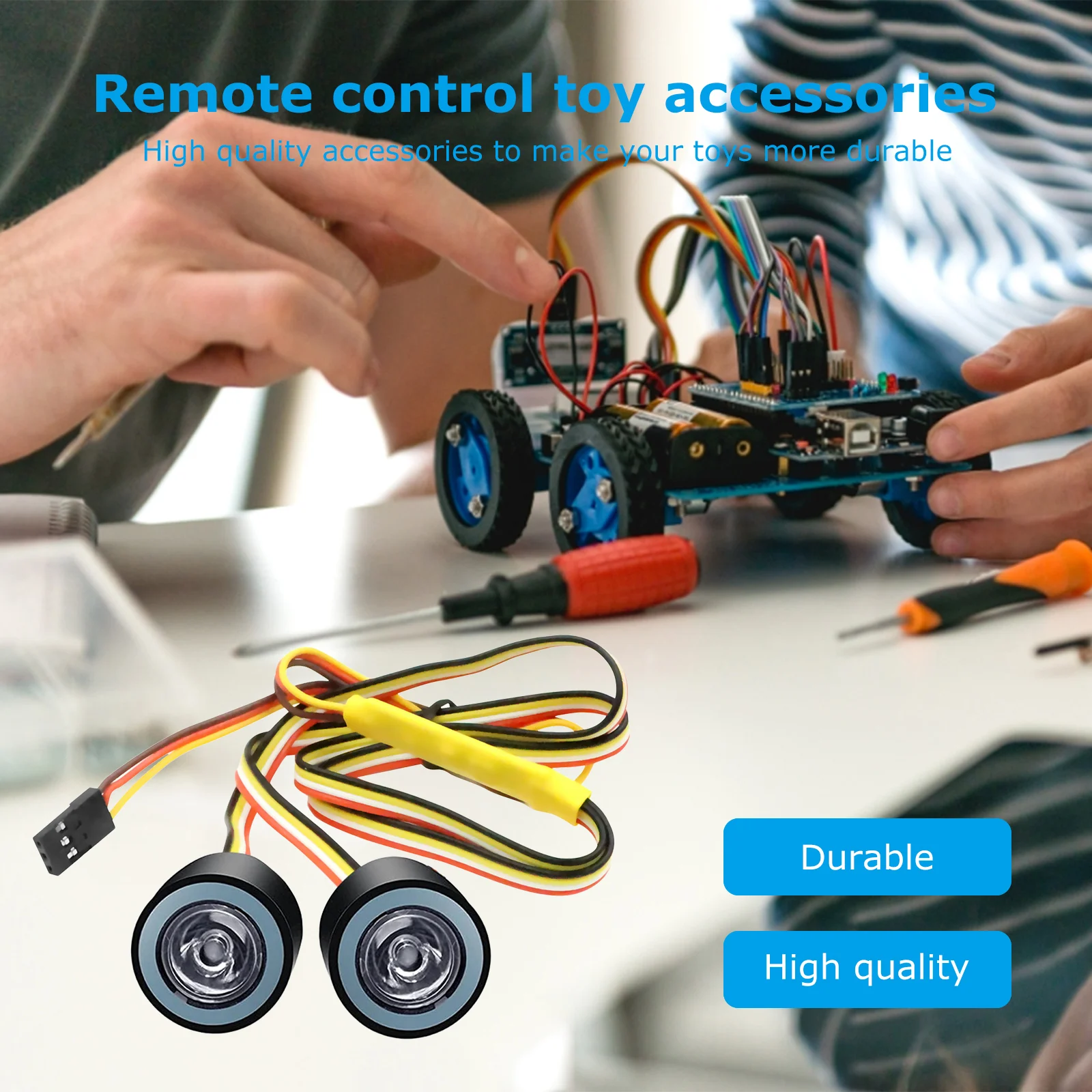 

Комплект светодиодсветильник фар на радиоуправлении, фары «ангельские глазки» с 12 режимами для радиоуправляемых моделей автомобилей 1/10 Rock...