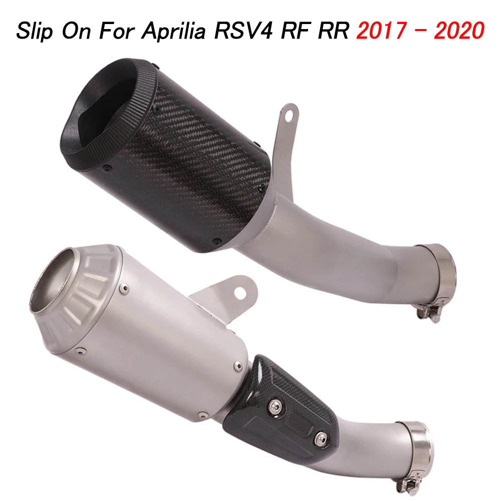 

Slip On For Aprilia RSV4 RF RSV4 RR 2017 - 2020 Motorcycle Exhaust Escape Modify Mid Link Pipe Carbon Fiber Muffler