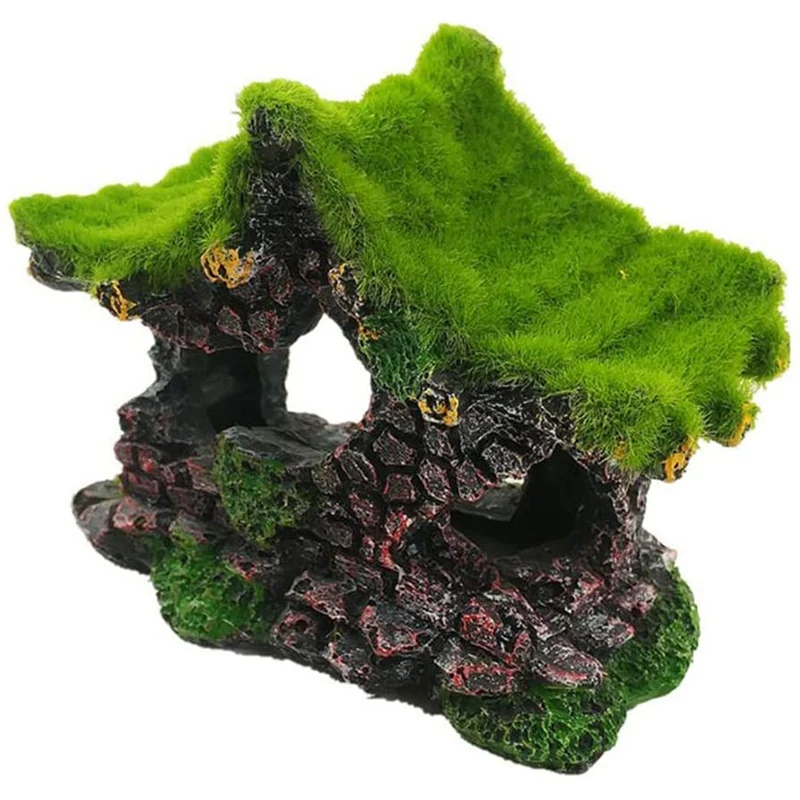 

Aquarium Decoration House Resin Hollow Hiding House, Beta Fish Log Driftwood Accessories Cave Decoration Tank