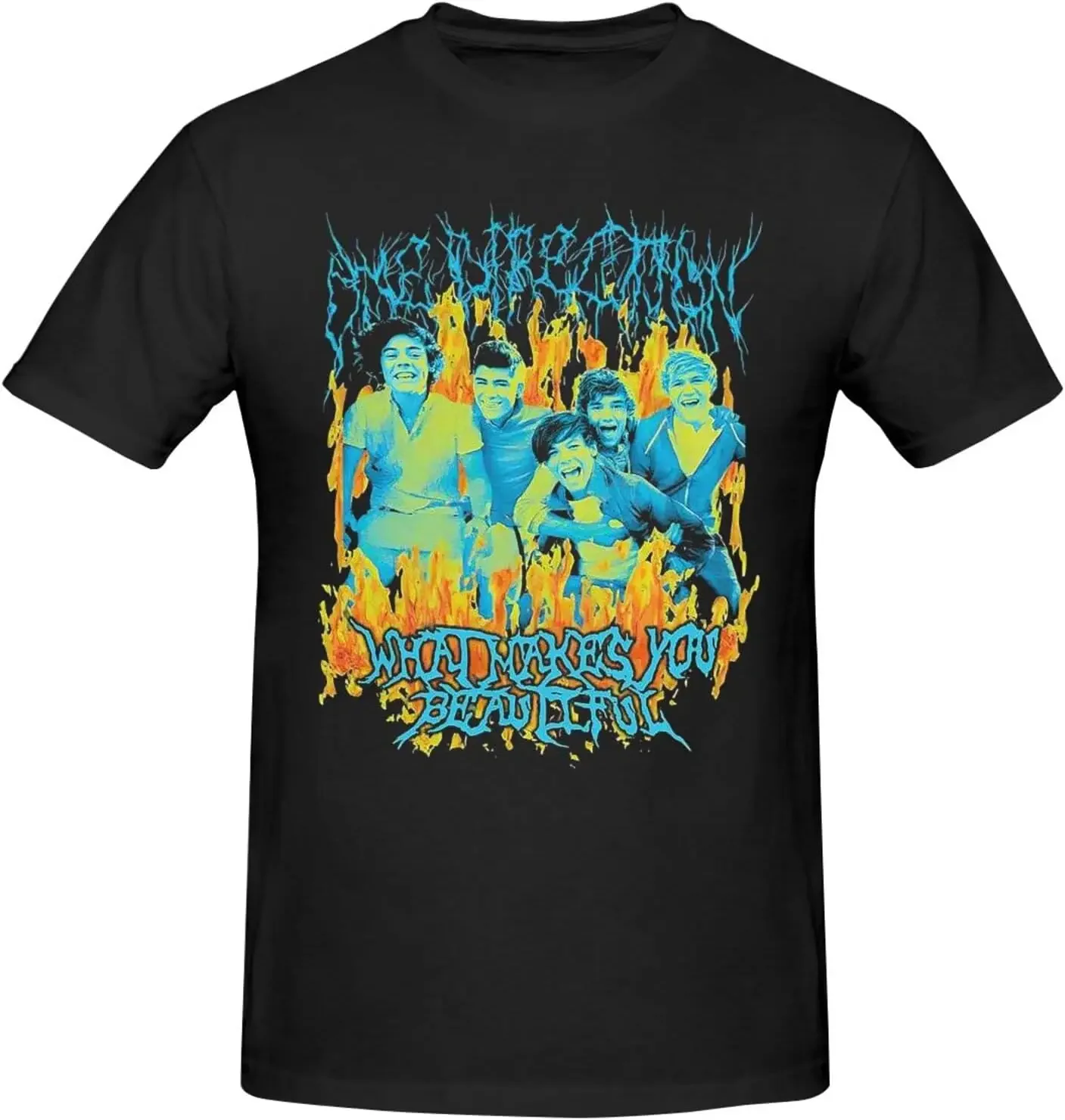 РОК-ГРУП. Мужская футболка Ones Music and Directions модная с графическим принтом летние