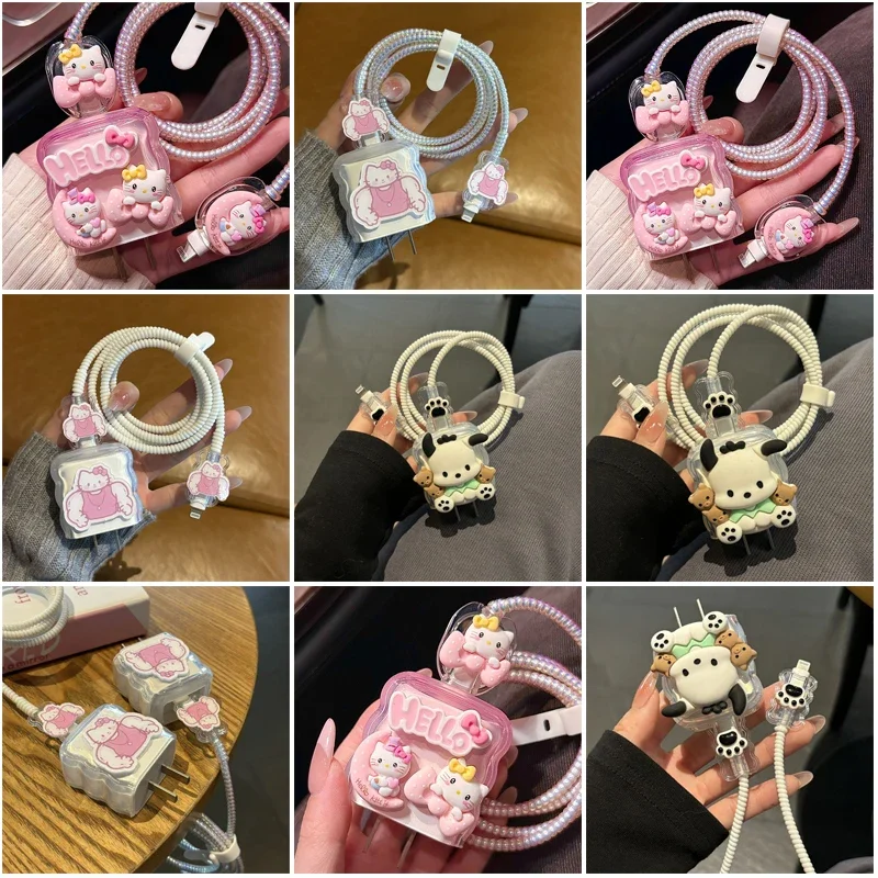 Sanrios Hellokittys почтовый забавное зарядное устройство защитный чехол для Iphone 12 13 18/20W