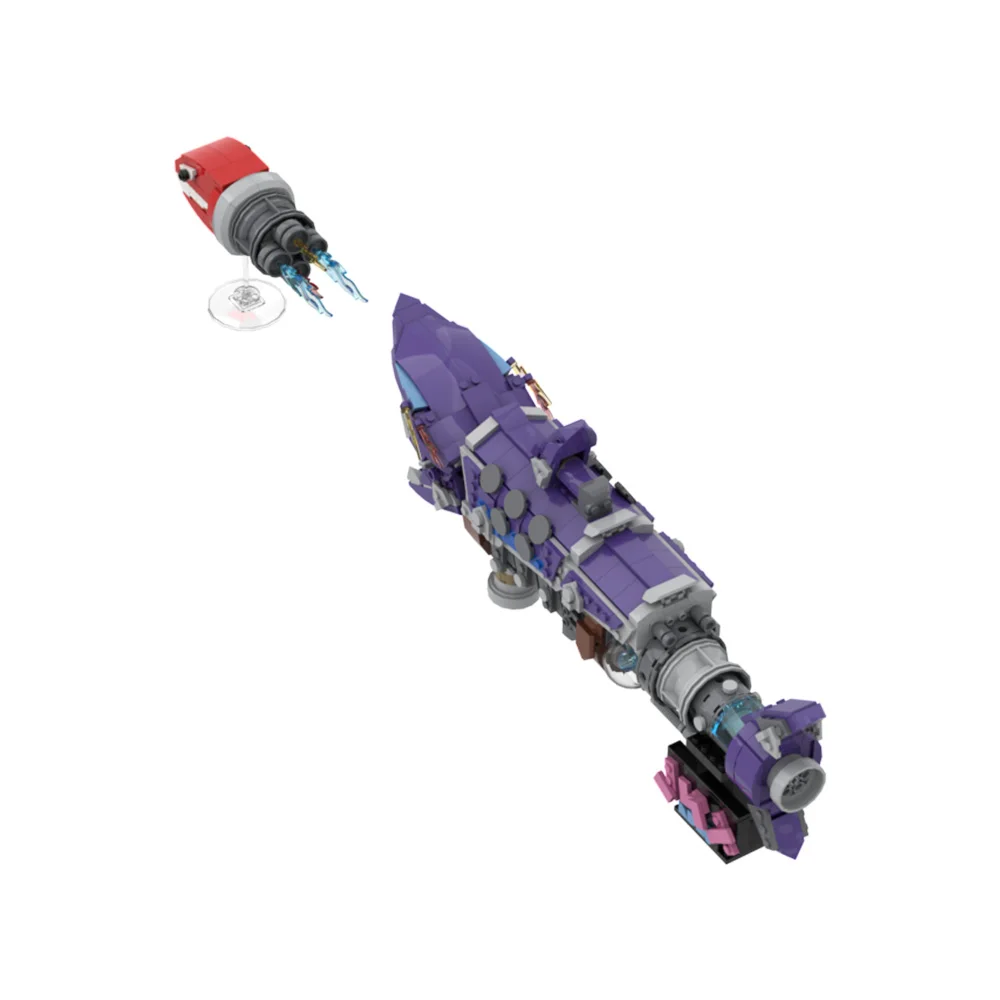 MOC Jinx Рыбья кость Базука Модель Строительные блоки Волшебная девушка Arcane Фигурка