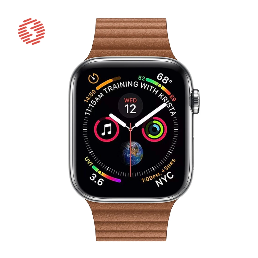 ShengOne Leather Loop Band for Apple Watch 7 6 SE 5 4 45 44 42MM Leather Magnetic Strap Wristband Bracelet 3 2 1 41 40 38MM