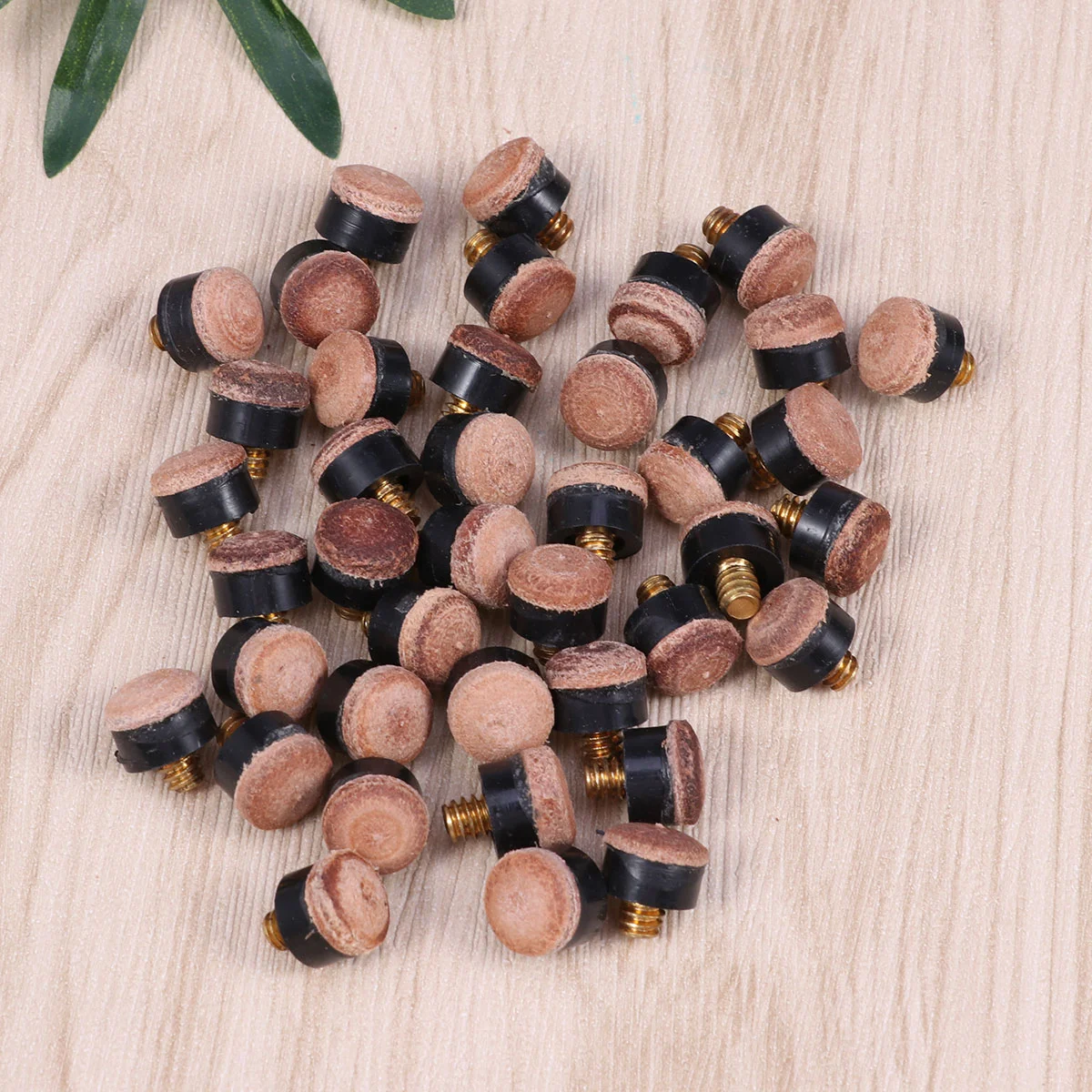 

40pcs American Style Billiard Cue Ferrules and Tips Billiard Replacement Screw-on Tips with Pool Cue Stick Ferrules Hard Cue