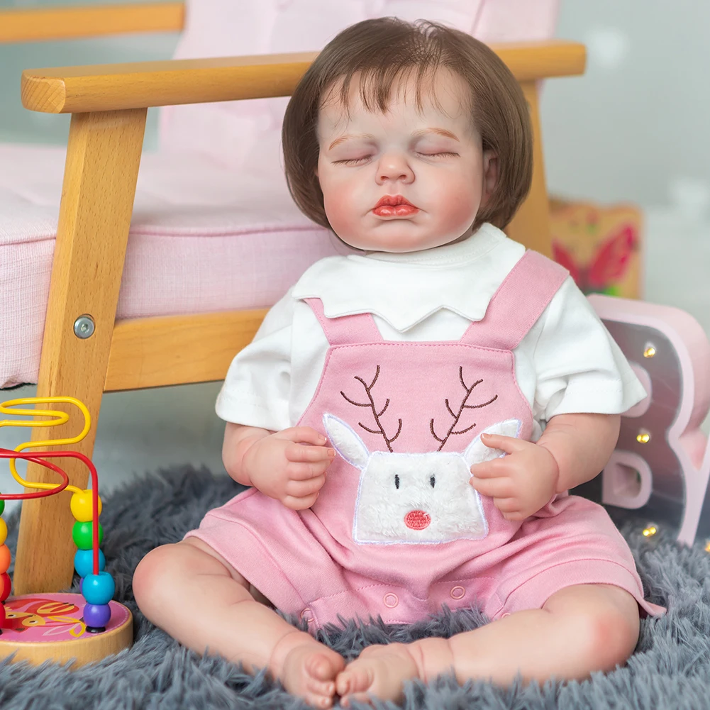 

3D реборн Спящий ребенок мягкая на ощупь ткань тело новорожденный малыш игрушки набор подробная ручная живопись видимые вены 3D вид нескольк...