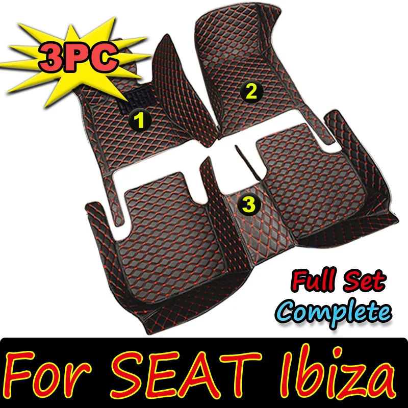 

Car Floor Mats For SEAT Ibiza 6J 6P MK4 2008~2017 Waterproof Rugs Durable Carpets Luxury Leather Mat Car Accessories 2009 2010