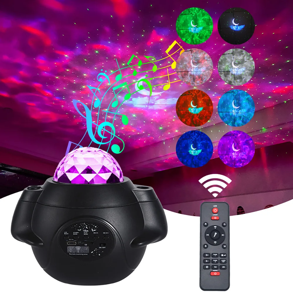 Colorful Starry Sky Galaxy Projector Nightlight Child Bluetooth Speaker USB Music Player Romantic Projection Lamp Gifts Soundbar