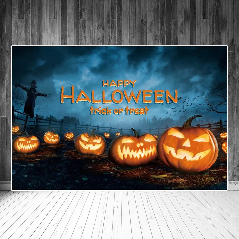 

Halloween Pumpkin Lantern Backdrops Photography Decoration Trick Or Treat Custom Kid Photobooth Photo Backgrounds Party Banner
