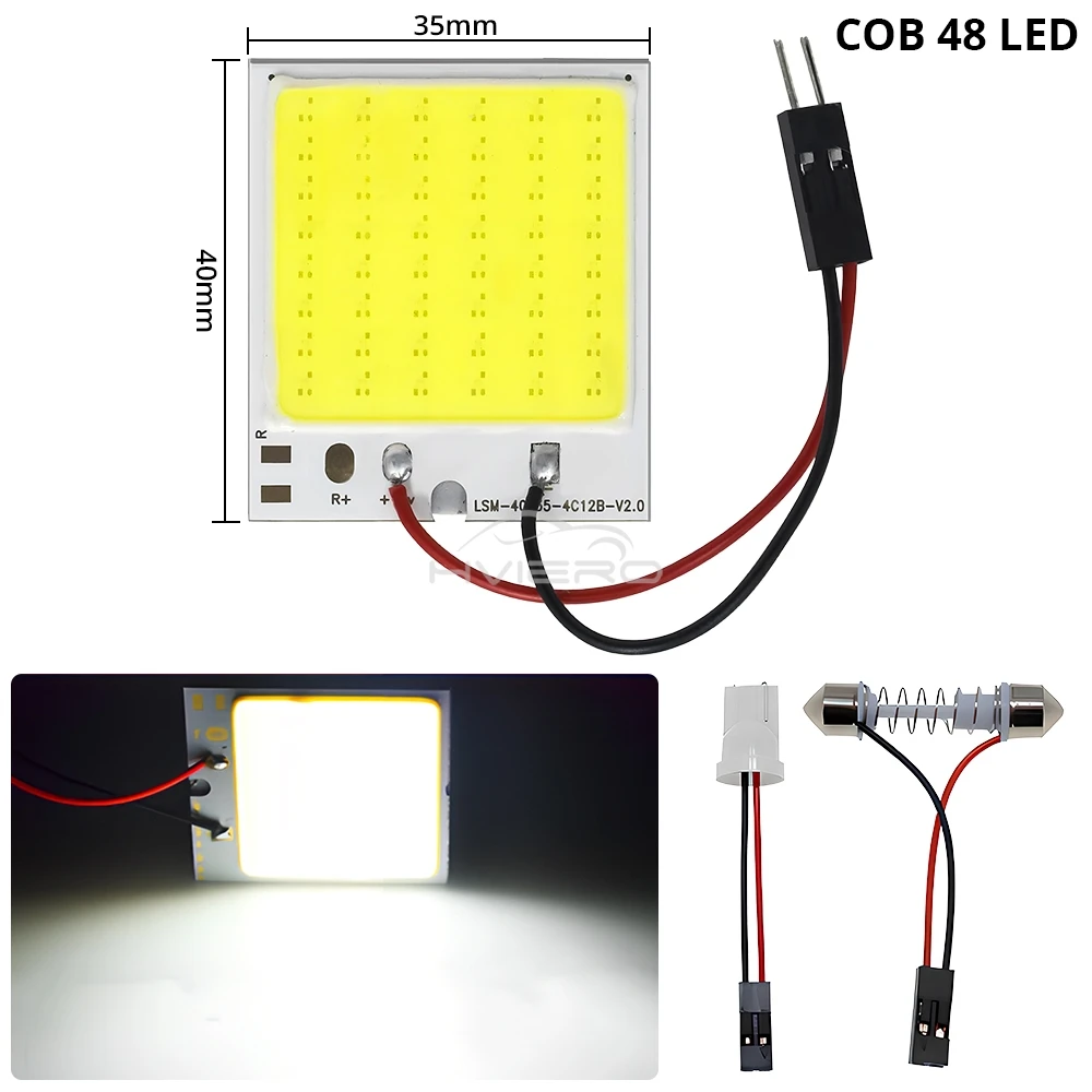 

1X T10 C5W COB 16/24/36/48SMD Белый купольный светильник для чтения Автомобильная светодиодная лампа для парковки Супер яркая автомобильная внутренняя панель освещения номерного знака