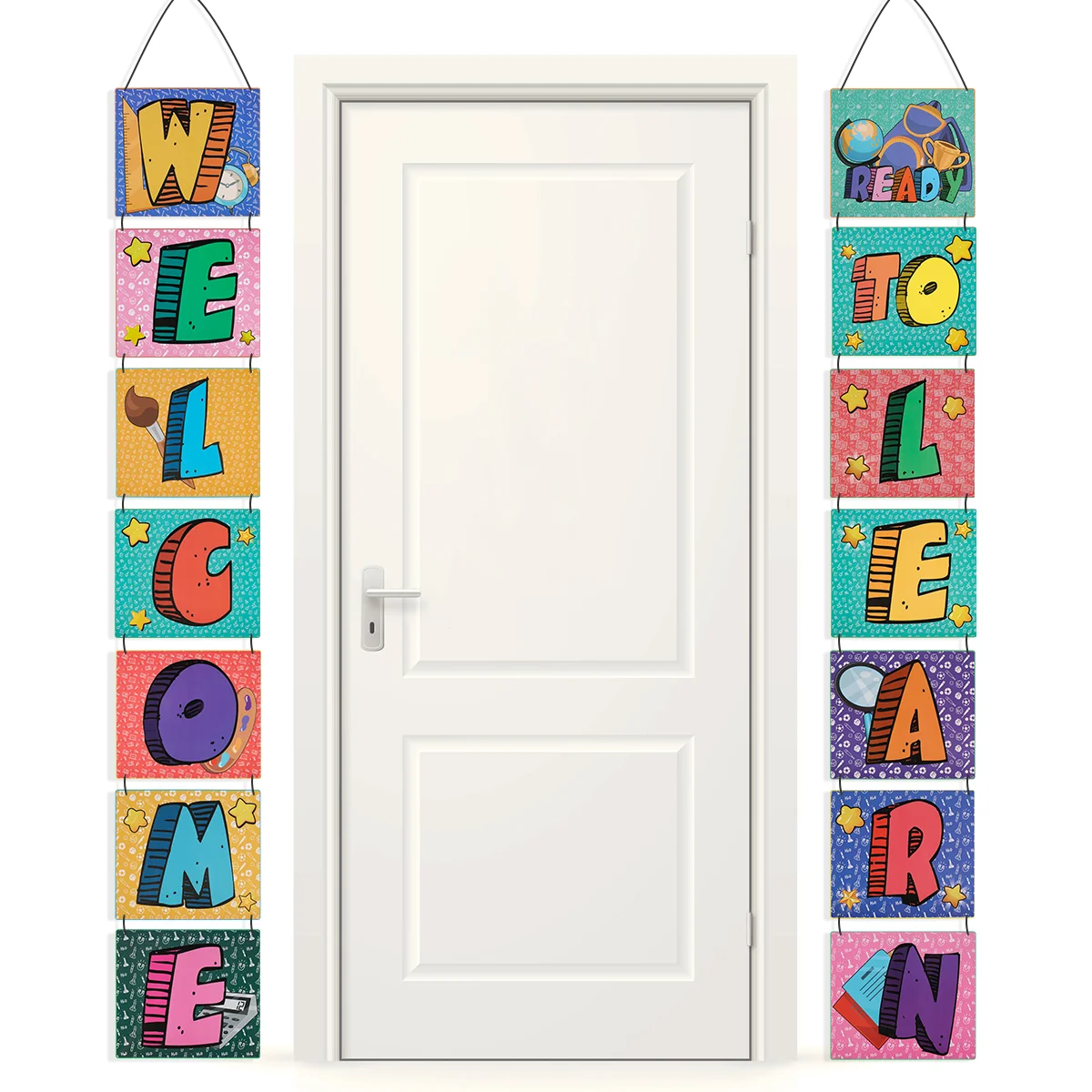 

Classroom Party Supplies Back School Decorations Welcome Banner Adhesive Dots Garland Blush Earth Tones