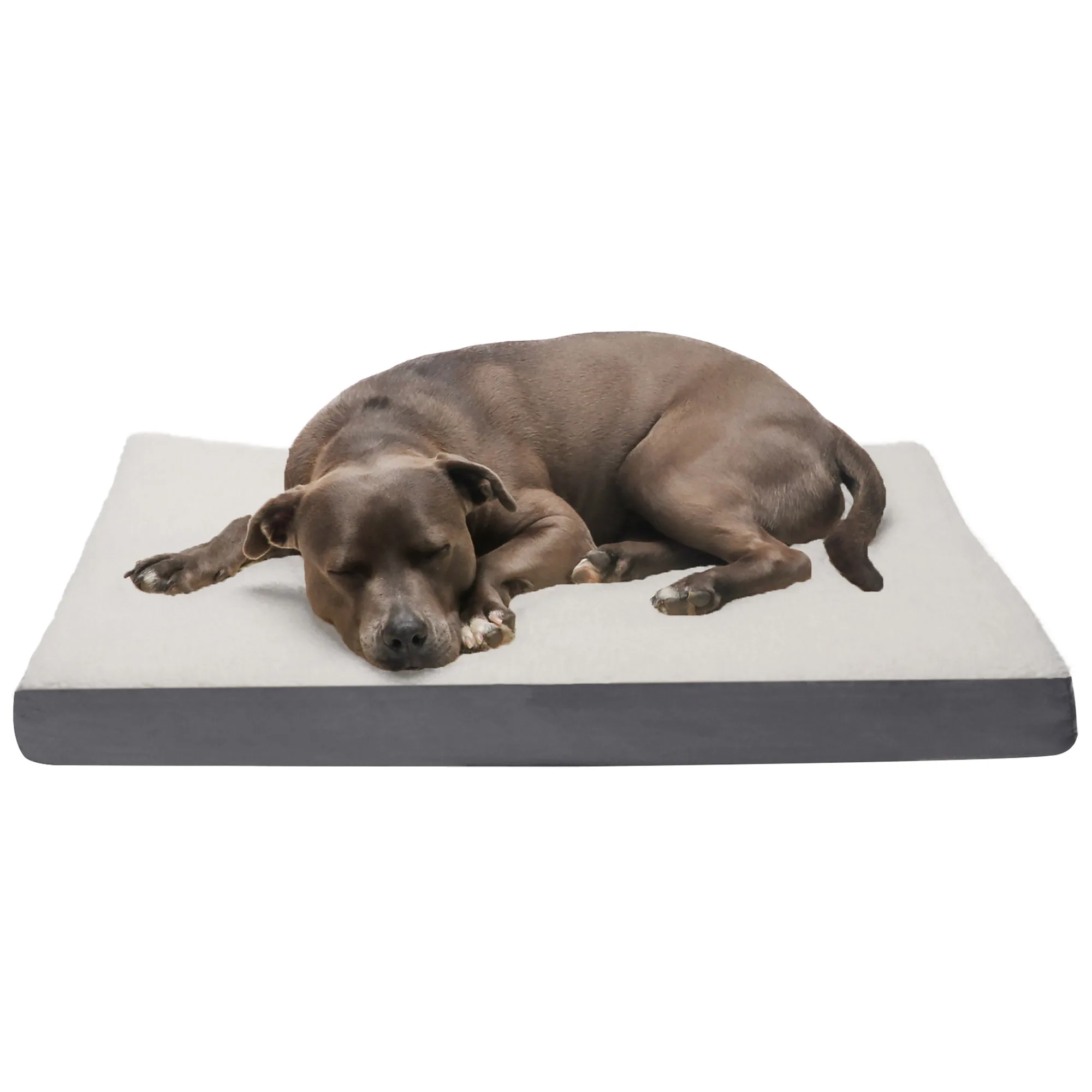 

HMTX Pet Dog Bed | Deluxe Cooling Gel Memory Foam Orthopedic Sherpa & Suede Pet Bed Mattress for Dogs & Cats, Gray, Large