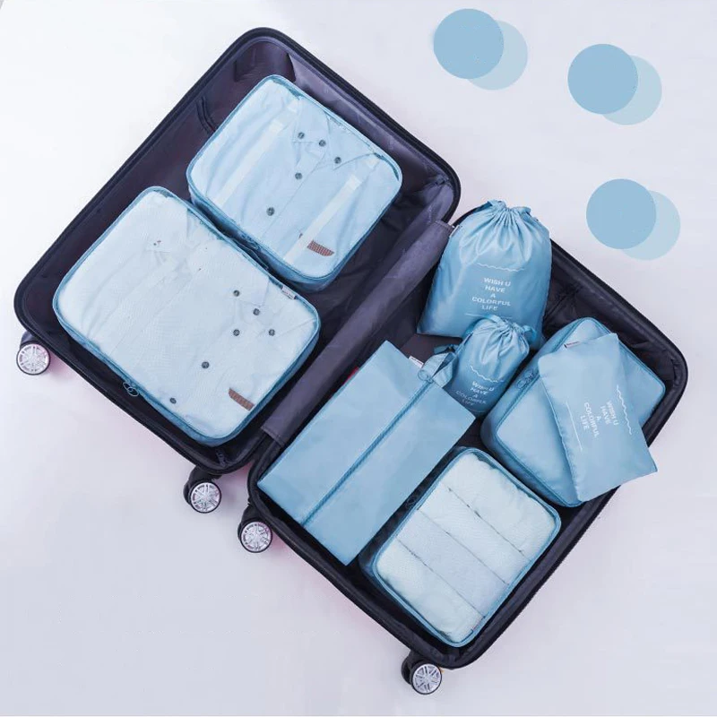 

Waterproof Travel Organizer Storage Bag Suitcase Travel Daily Necessities Organizer Cosmetic Clothes Divider Storage Bag 6PC Set