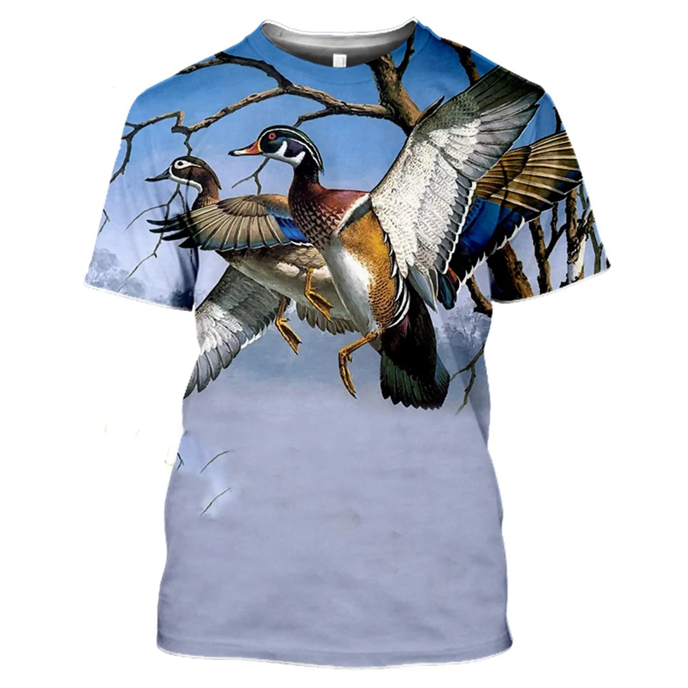 

2023 New 3D printed Harajuku men's summer animal hunting partridge bird fashion casual men's T-shirt short sleeve streetwear