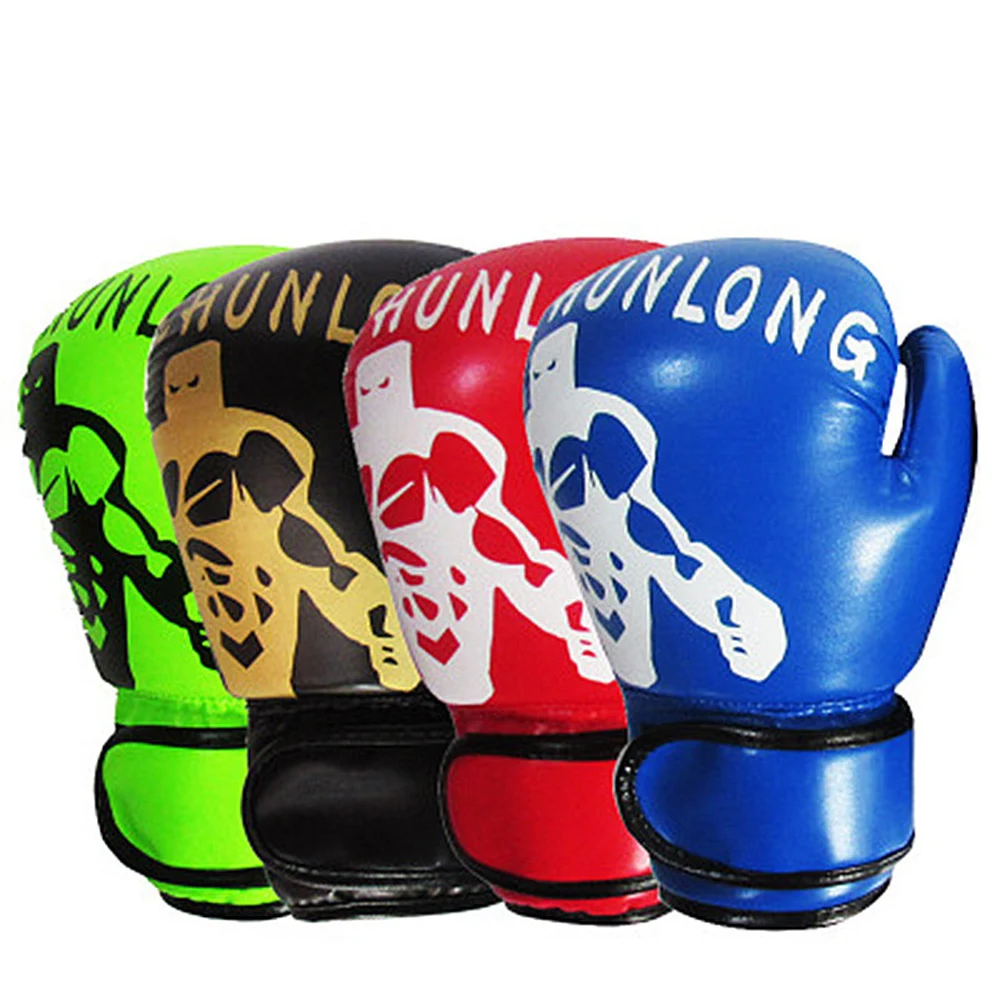 

1 пара детских перчаток для кикбоксинга, искусственная кожа, карате, Муай Тай, свободная борьба, MMA, тренировка, Санда, для взрослых