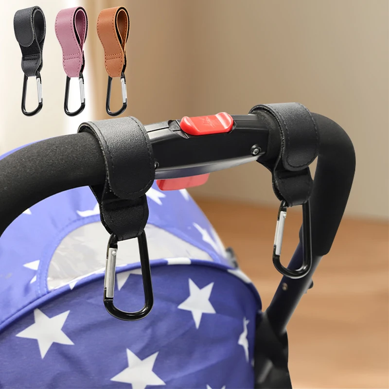 

1pcs PU Leather Baby Bag Stroller Hook Rotatable Cart Organizer Pram Hook Pram Rotate 360 Degree Stroller Accessories