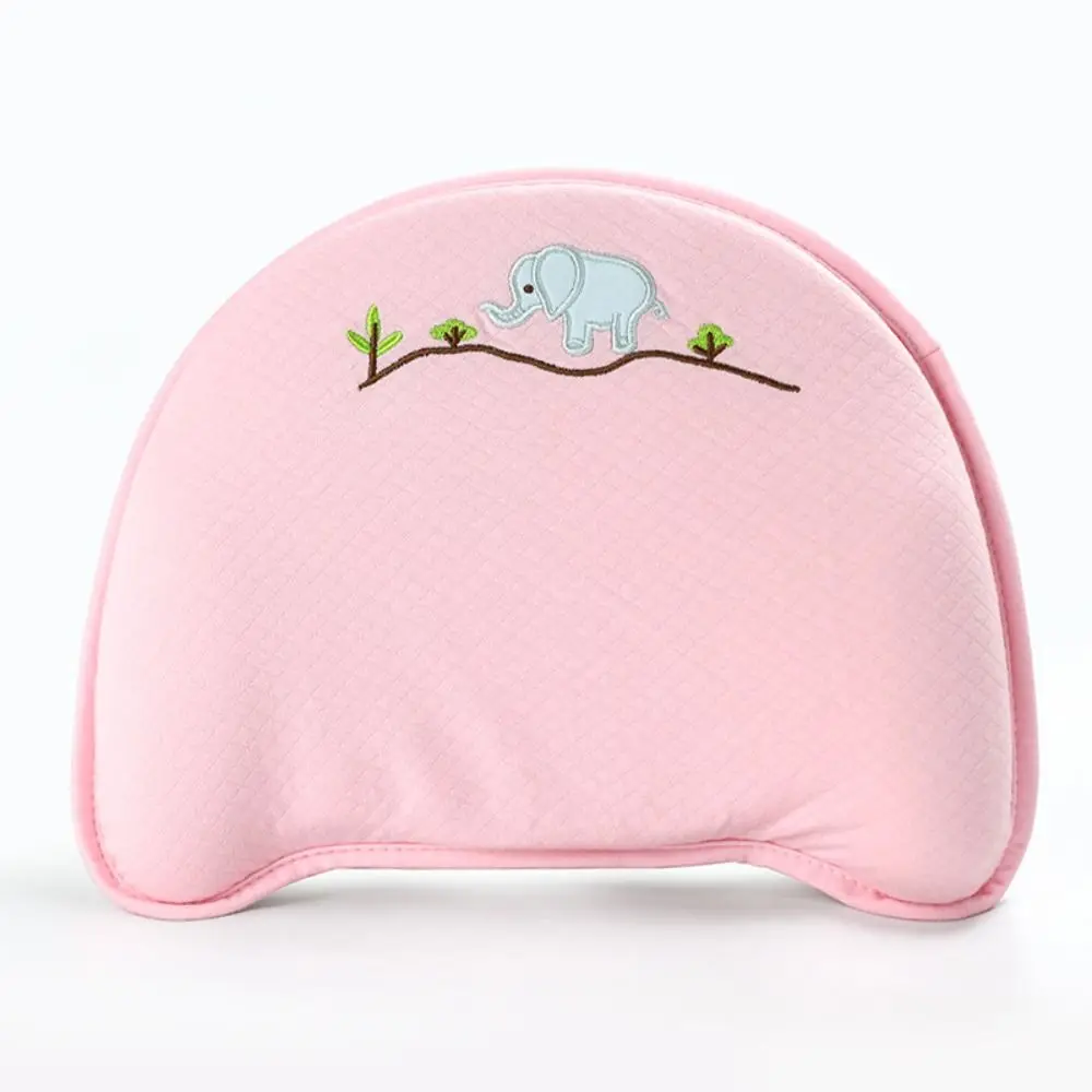 

Cotton Orthopedic Baby Pillow Gift Breathable Perforated Cotton Core Soft Slope Sleep Tool Embroidered Moon Shape Pillow Baby