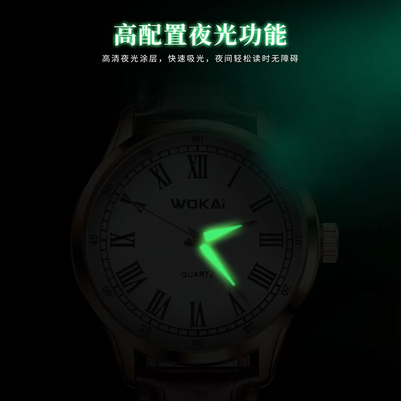 Мужские водонепроницаемые кварцевые часы с ремешком на кожаном ремешке - купить