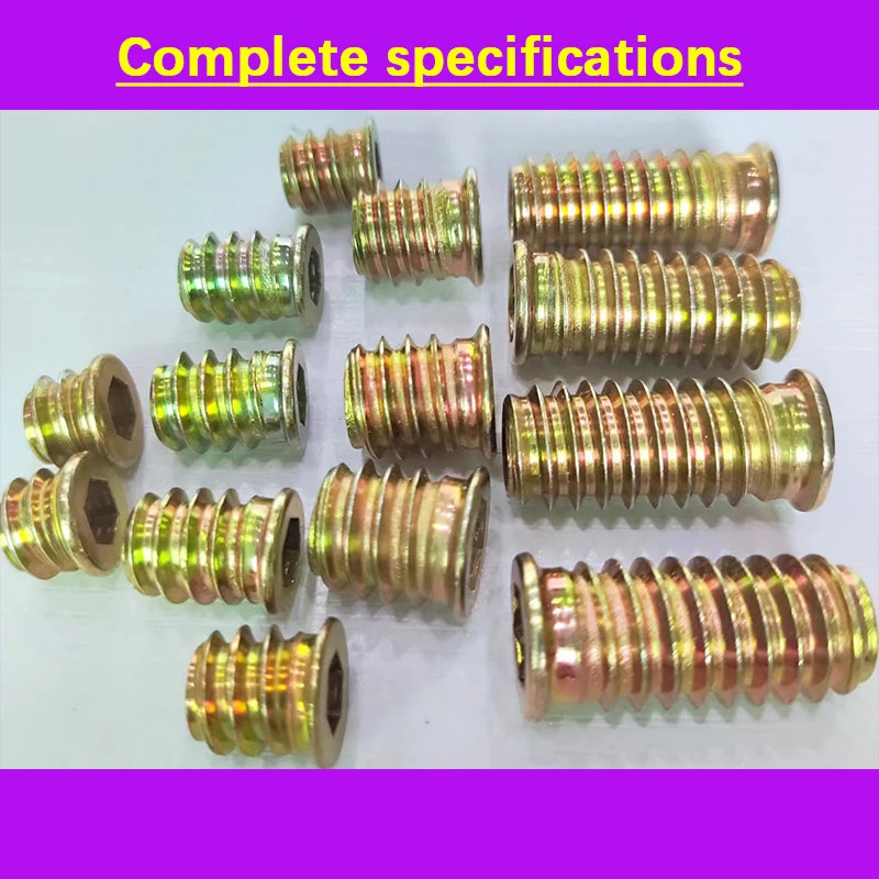 Внутренняя и внешняя гайка с шестигранным отверстием для мебели твердая