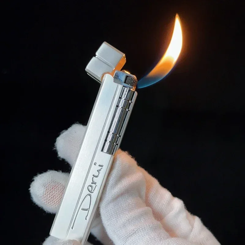 Оригинальная зажигалка Derui с боковым раздвижением Ретро Зажигалка шлифовальным