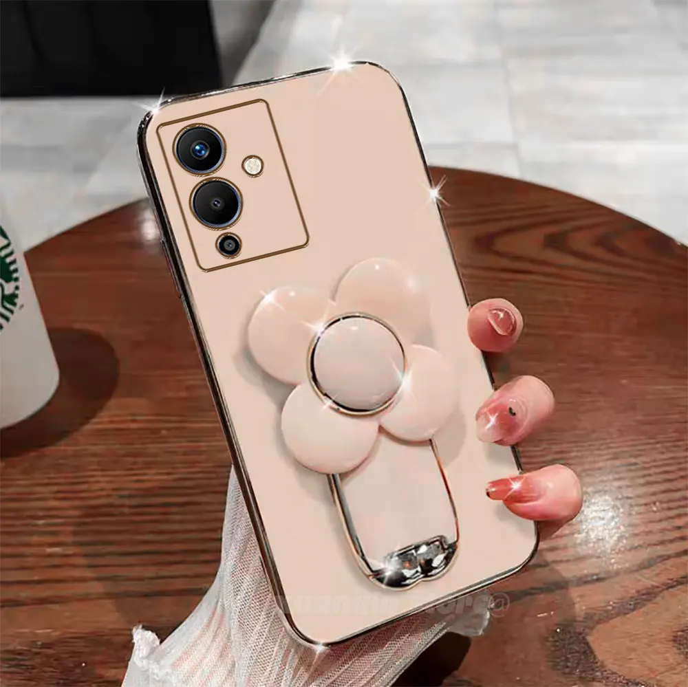 Вращающийся держатель цветов для Infinix Note 12 Pro Чехол телефона X671B Мягкая