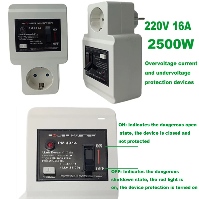 

EU Power Socket With USB For Home ,RUS Spain Kore Plug Over Voltage Current and Under Voltage Protective Device Protector 220V