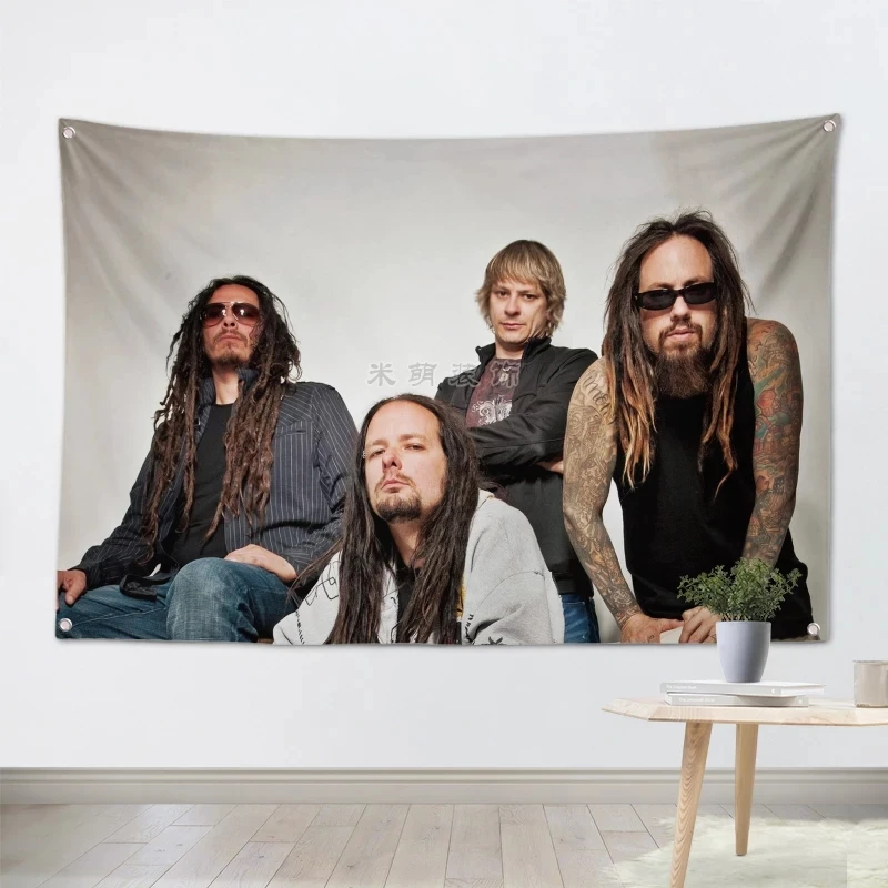 

"KORN" Large Rock Flag Banners Four-Hole Wall Hanging Painting Bedroom Studio Party Music Festival Background Decoration