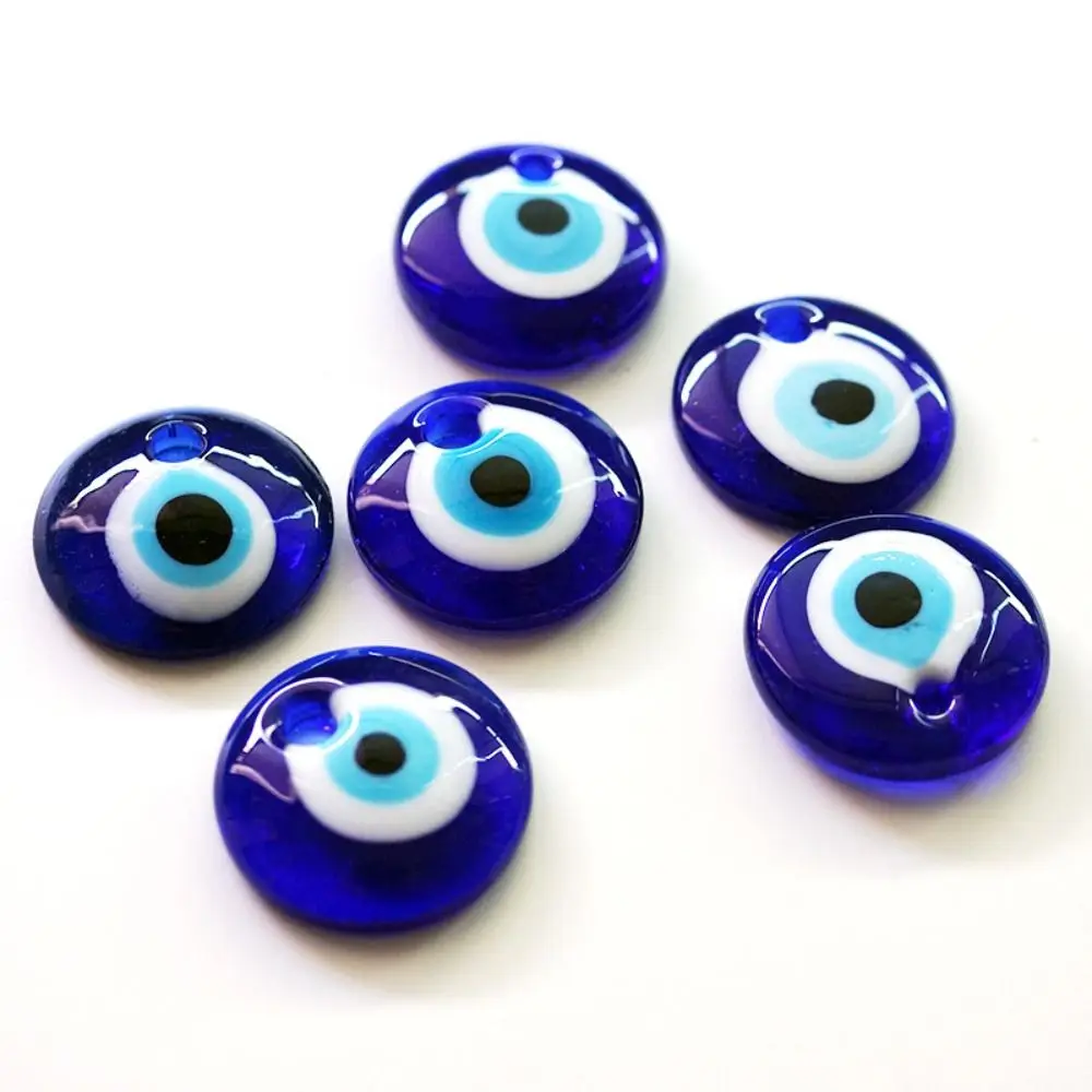 

Round Evil Eye Charms Beads Lucky 25/30/40/60MM Classic Blue Eye Pendant Punk Hip Pop Unisex Lucky Blue Eye Girls Gifts