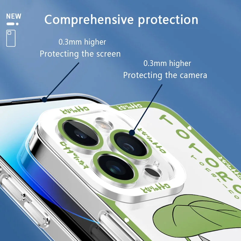 Spirited Away Totoro Clear Case For iPhone 14 Pro Max 13 12 Mini 11 Pro XR XS X 8 7 6 6S Plus SE 2020 Soft Silicone Back Cover